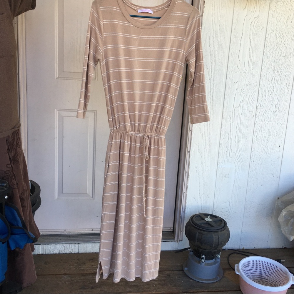 Women’s Midi Drawstring Tie Waist dress